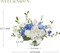 Artificial Flowers with Vase, Blue Silk Hydrangea and Peony Bouquet with Faux Water, Fake Tulips Flower Arrangement for Home Decor, Wedding & Party Table Centerpieces